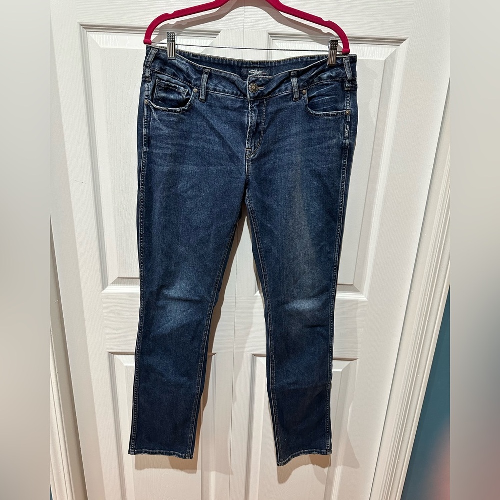 Silver Jeans Elyse straight, W34/L32, medium wash